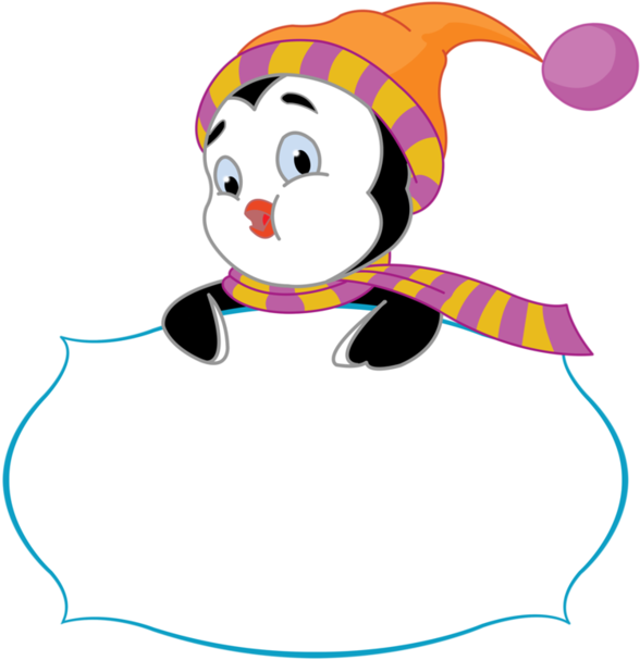 Labels, Scraps, Png Border Scrap, Etiquette - Cute Penguin Clip Art (600x628), Png Download