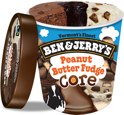 Peanut Butter Fudge Core Ice Cream, Pint - Ben Jerrys Peanut Butter (500x492), Png Download