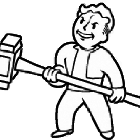 Click To Edit - Vault Boy Sledge Hammer (480x480), Png Download