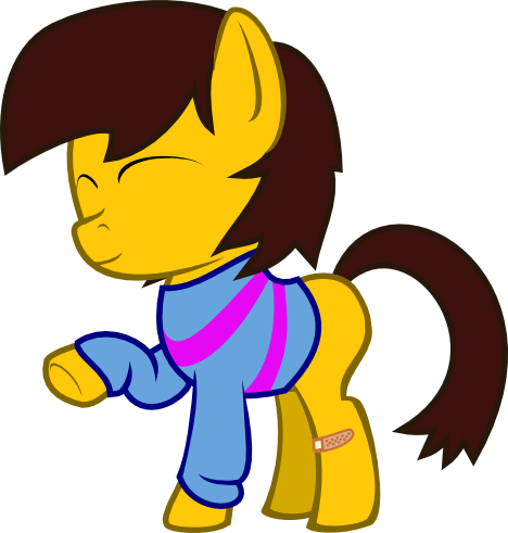 Derjuin, Bandaid, Crossover, Frisk, Ponified, Safe, - Pony Undertale (468x491), Png Download