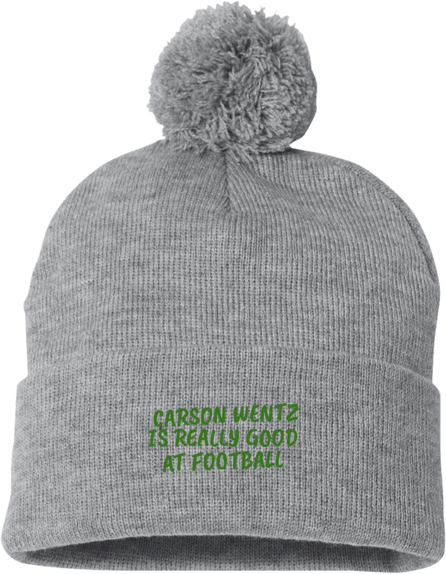 Cyber Special Carson Wentz Is Really Good At Football - Manchester Bee Pom Pom Knit Cap (1155x1155), Png Download
