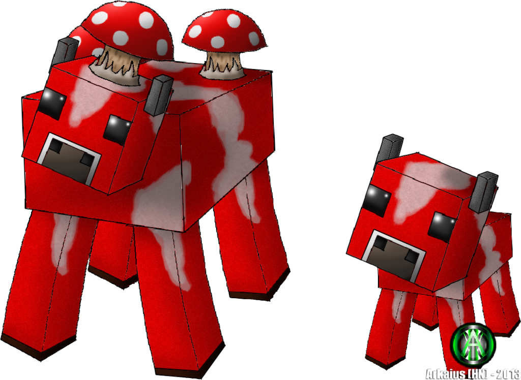 Name Mooshroom Species Minecraftian Bovine Mooshroom - Minecraft Skin Mushroom Cow (1024x748), Png Download