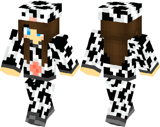 Minecraft Skins Girl Cow (528x418), Png Download