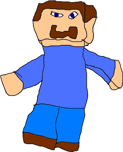 Drawn Minecraft Bad - Minecraft Steve Bad Drawing (503x554), Png Download