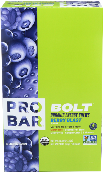 Probar Bolt Energy Chew Berry Blast Organic Box Of - Probar Bolt, Organic Energy Chews, Strawberry (650x650), Png Download