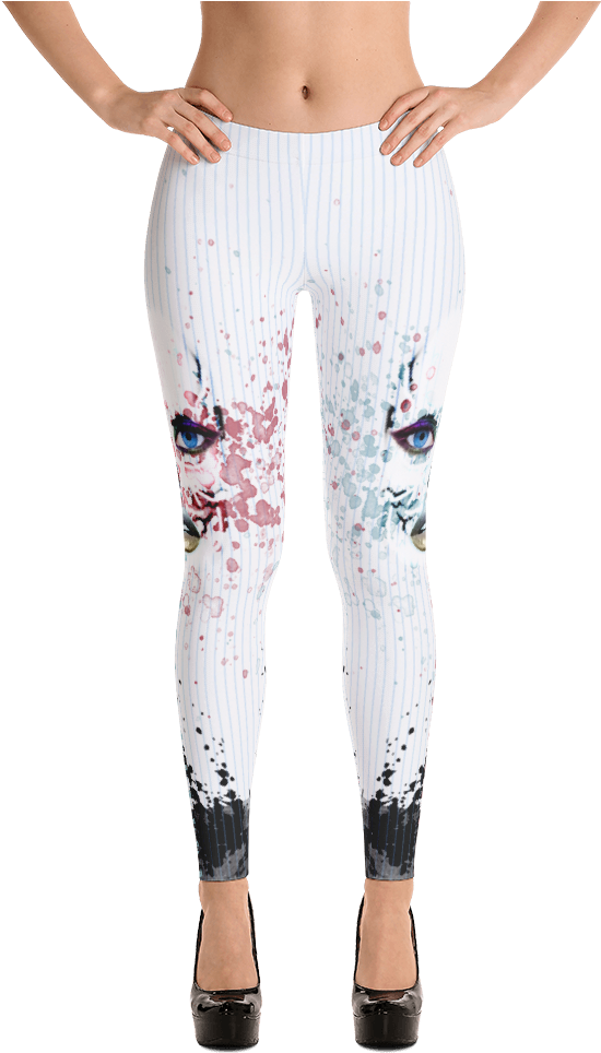 Pin Stripe Skull Paint Splash Yoga Dance Pilates Leggings - Imagineavalon Christmas Leggings, Christmas Clothing, (1000x1000), Png Download