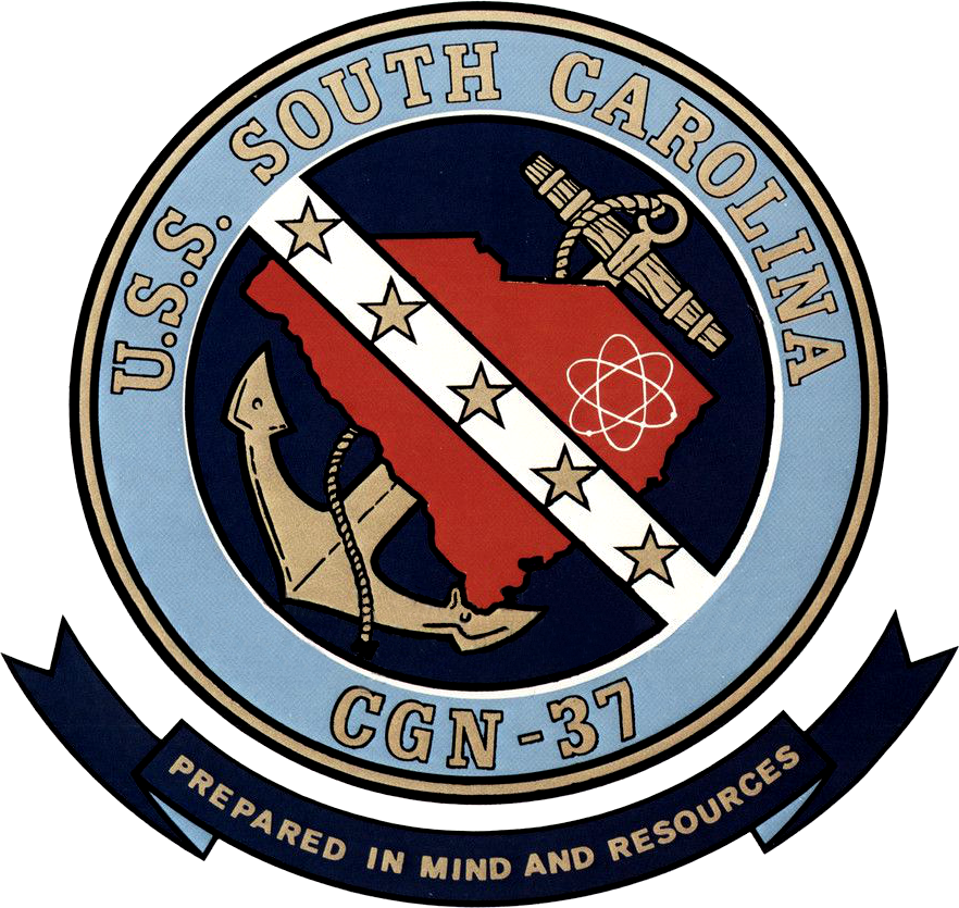 Uss South Carolina Insignia 1980 - Emblem (882x835), Png Download