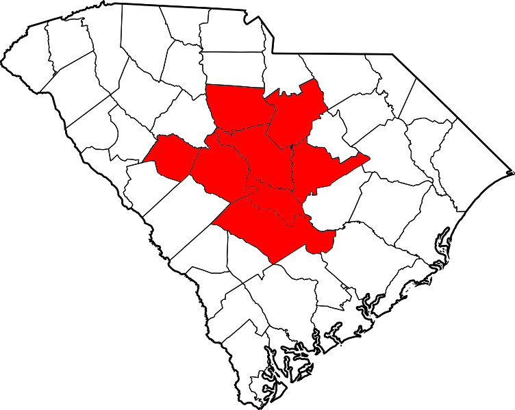 The Midlands Of South Carolina - Map Of Beaufort County (752x599), Png Download