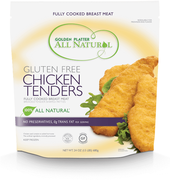 Gluten Free Chicken Tenders - Golden Platter All Natural Chicken Tenders, Gluten (600x747), Png Download