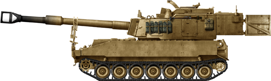 M109 Paladin Png (869x276), Png Download