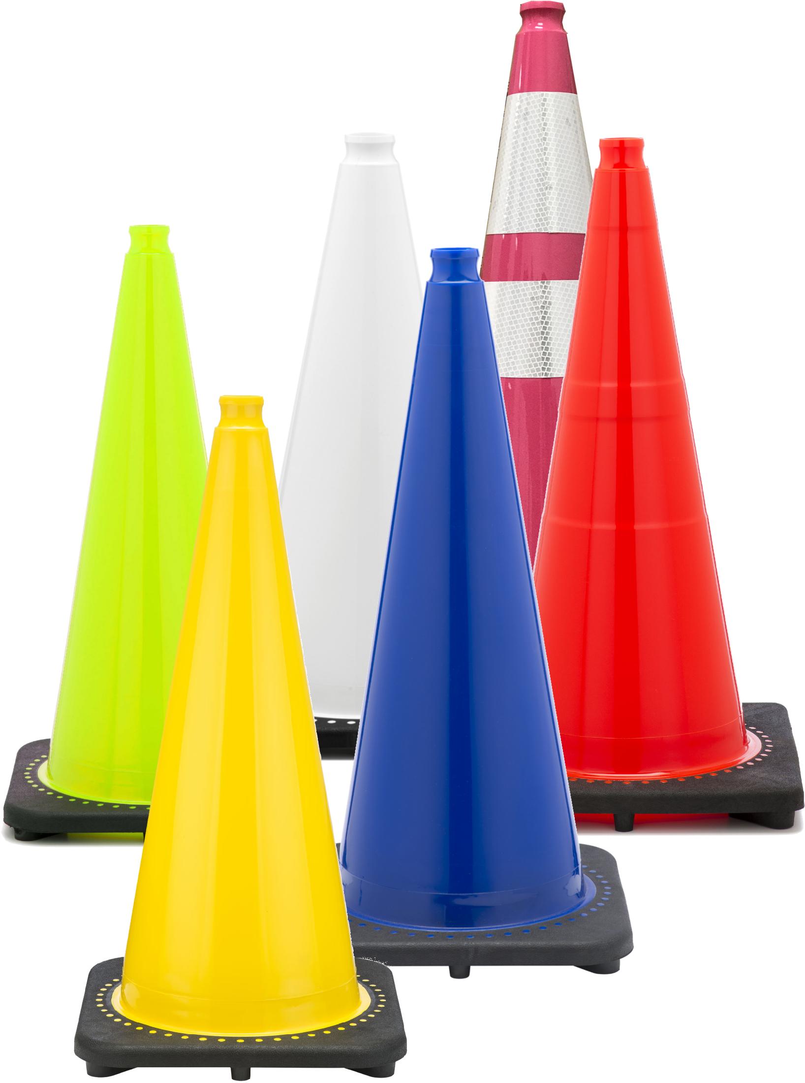 Colored Traffic Cones Come In Either 18-inch Or 28 - Cone (2491x2418), Png Download