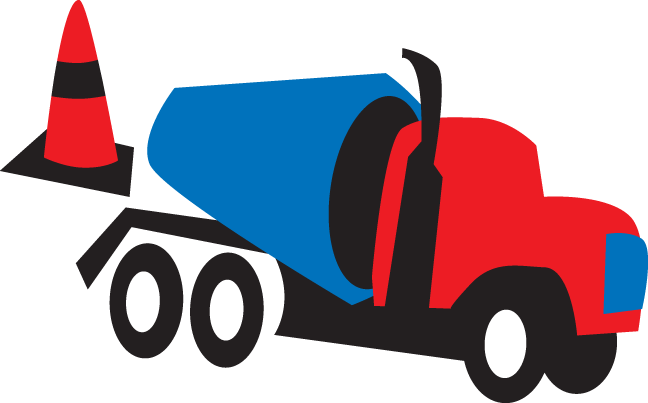 570 Cement Truck & Cone - Concrete (648x403), Png Download