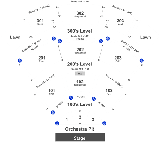 A Conversation With Jon Hader, Efren Ramirez & Tina - St Augustine Amphitheater Seating X Chart (525x461), Png Download