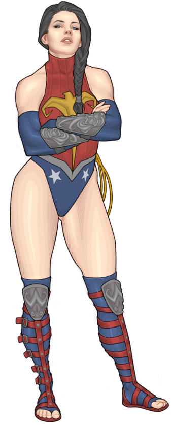 Dyel Wonder Woman By ~georgel-mcawesome - Wonder Woman Vs Asian Cartoon (400x877), Png Download