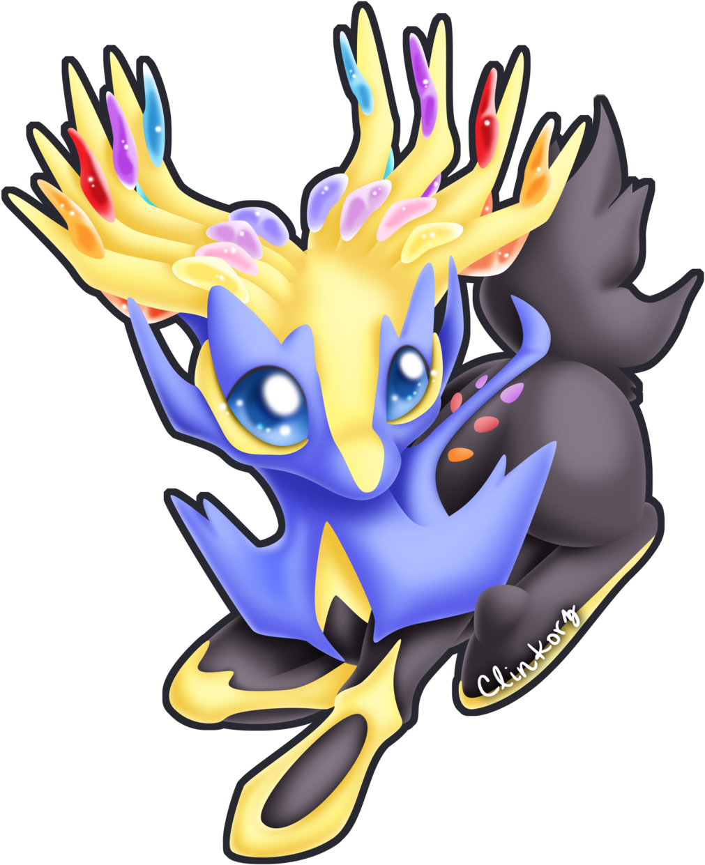 Did A Vote On My Fb Page And Xerneas Was Chosen To - Painting (1280x1280), Png Download