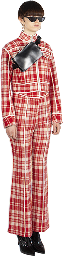 [pre-order] Red Wool Plaid Flared Pants (910x910), Png Download