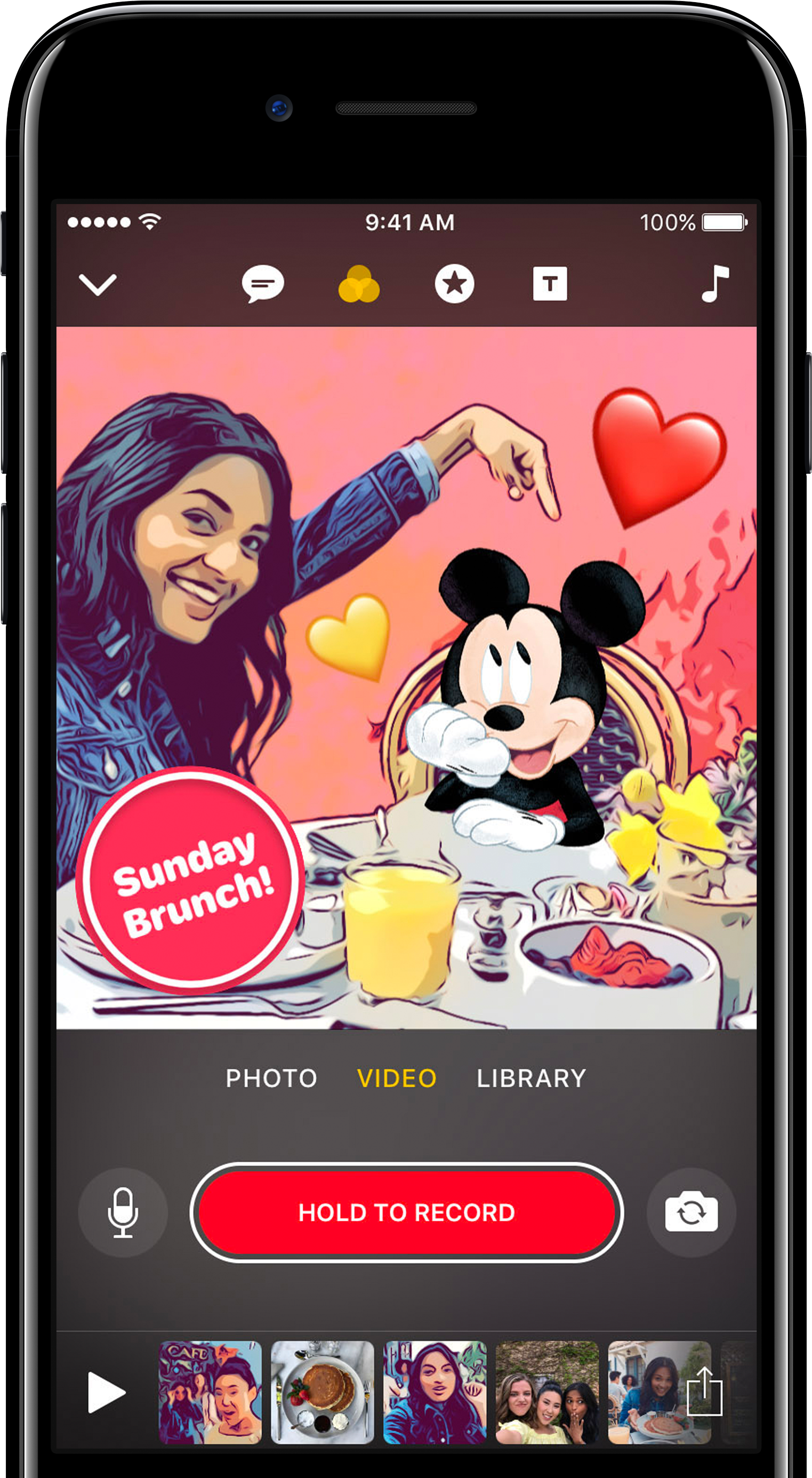 1 Of - Apple Clips Mickey (2800x2954), Png Download