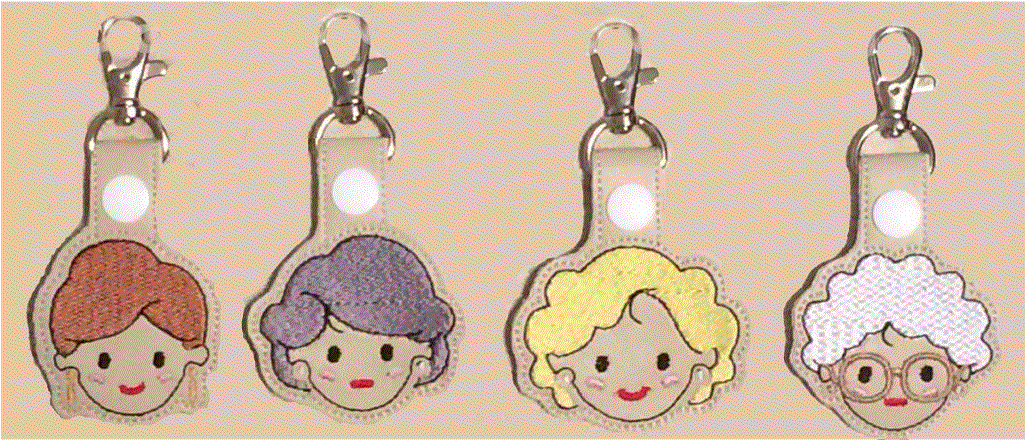 Golden Girls Inspired Embroidered Key Fob - Earrings (1024x1024), Png Download