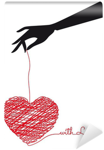 Hand Holding Red Scribble Heart, Vector Wall Mural - Chaos Doodle Heart - It's Complicated - White Case (400x400), Png Download