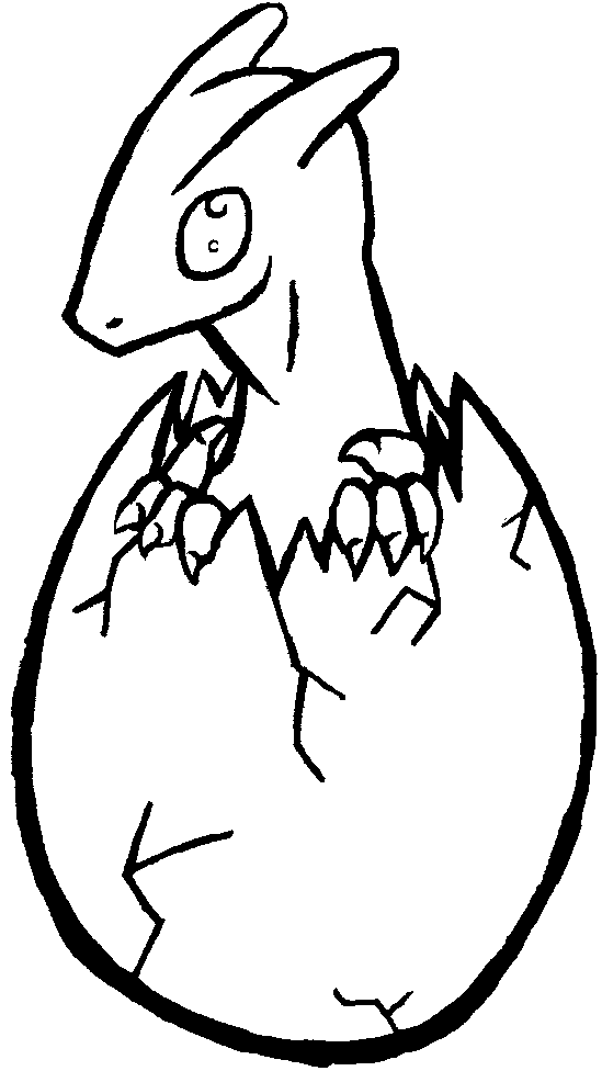 Baby Dragon Coming Out Of Egg Drawing (549x976), Png Download