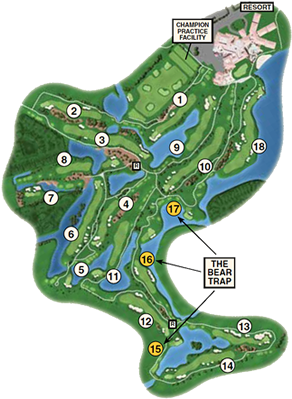 Map Of The Champion Golf Course - Le Golf National Course Layout (300x410), Png Download