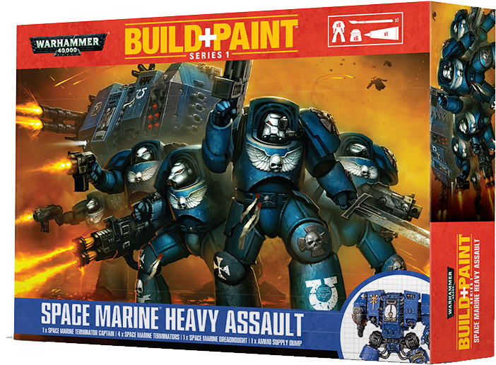 Warhammer 40k Build Paint Space Marine Heavy Assault - Warhammer 40k Space Marine Painted (754x554), Png Download