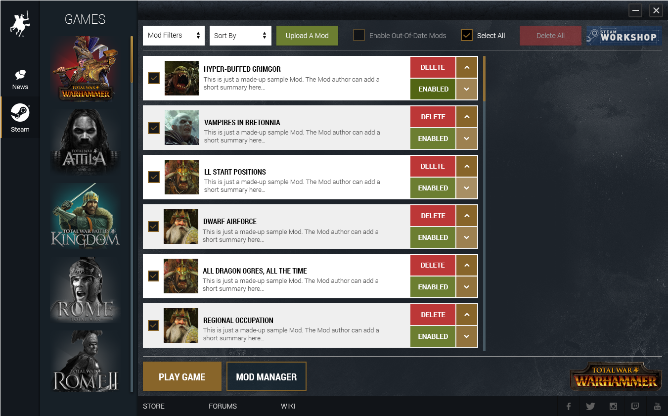 Warhammer Announces Mod Support & Steam Workshop - Total War Warhammer Mods (1430x900), Png Download