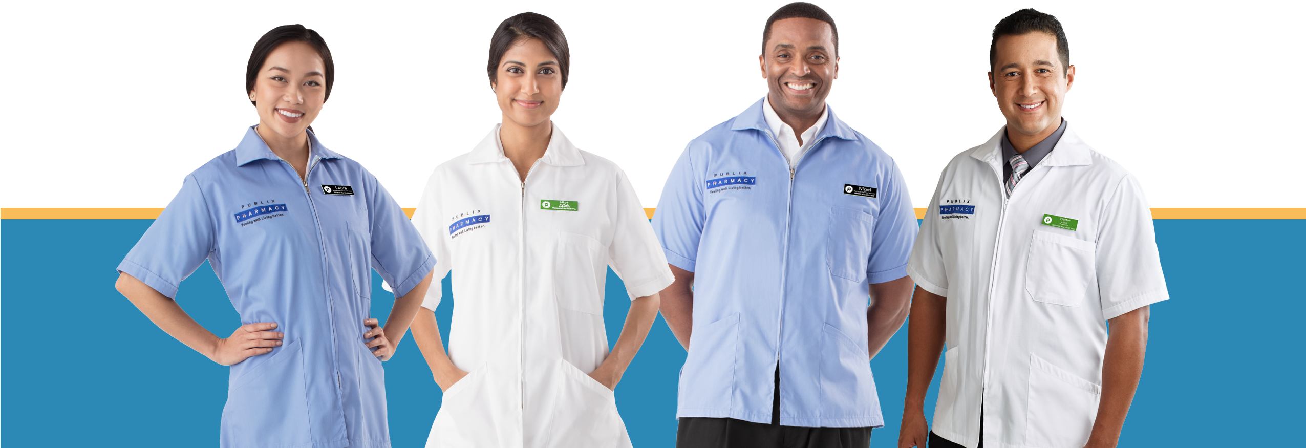 Picture Of Four Publix Pharmacy Associates - Publix Pharmacy Technician Uniform (2550x900), Png Download
