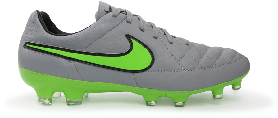 Nike Tiempo Legacy Fg - Black/green Strike (1000x781), Png Download