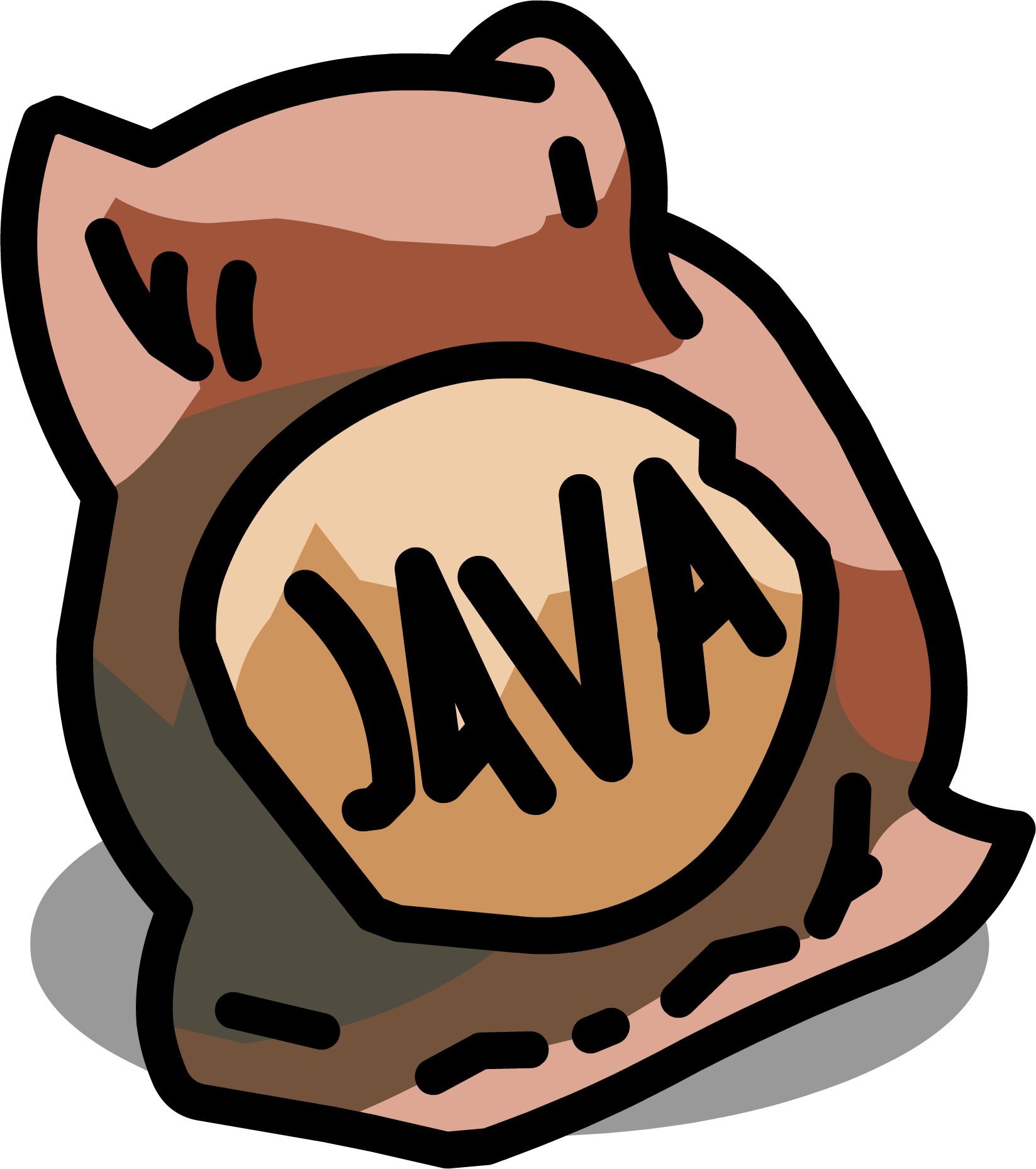 Java Bag Sprite 002 - Club Penguin Java (1647x1859), Png Download