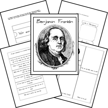 Download A Free Benjamin Franklin Lapbook At Homeschool - Benjamin Franklin Free Worksheet (354x356), Png Download