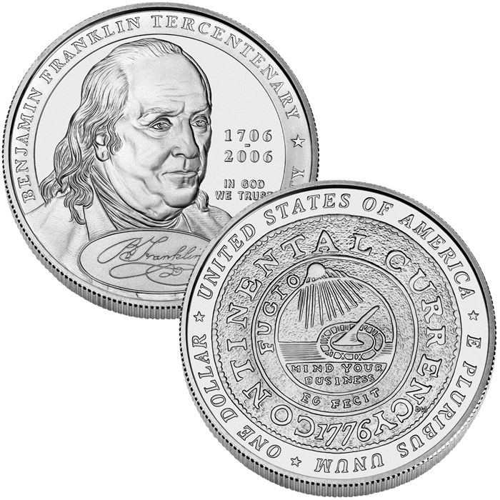 2006-p Benjamin Franklin Founding Father Uncirculated - 2010 Disabled Veterans Silver Dollar Proof (700x700), Png Download
