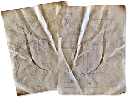 The 2 Pages Of Design Sketches Drawn By Arthur Conan - Glasshayes House Conan Doyle (430x332), Png Download