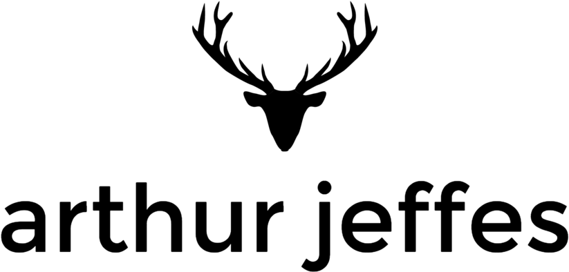 Arthur Jeffes Logo Black (1000x567), Png Download