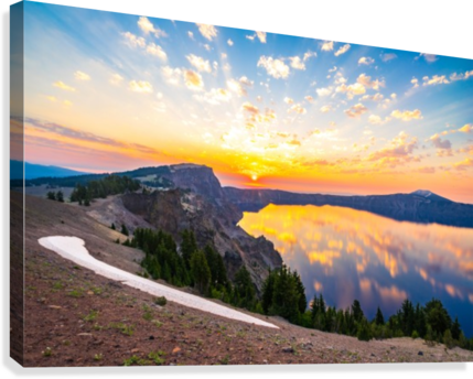 Crater Lake Canvas Print - Mount Scenery (429x344), Png Download