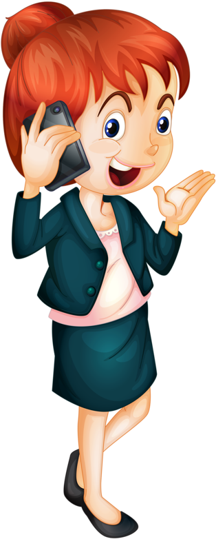 Hablar Por Teléfono - Mujer Telefono Png (341x800), Png Download
