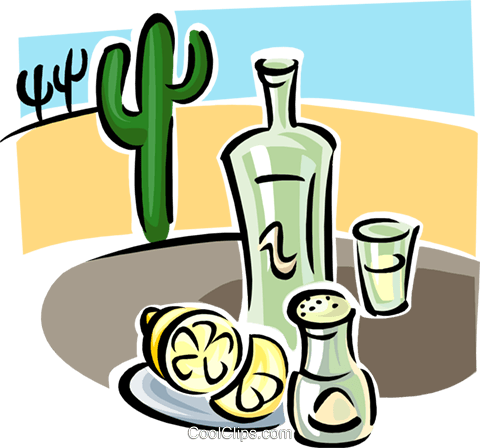 Tequila With Lemons Royalty Free Vector Clip Art Illustration - Tequila Png (480x448), Png Download