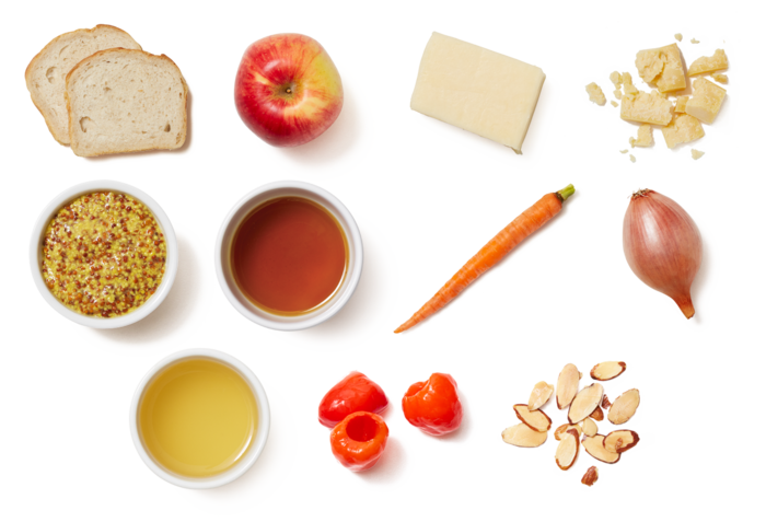 Apple & Cheddar Grilled Cheese With Carrot & Pickled - Pickled Pepper (700x477), Png Download