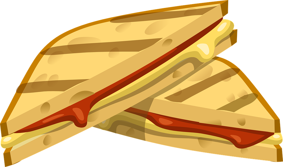 Clip Art Black And White Library Sandwich And Pizza - Toast Sandwich Clipart (556x341), Png Download