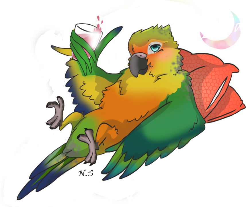 Clip Art Royalty Free Stock Tequila By Nonoloup On - Sun Conure Cartoon Drawing (900x722), Png Download