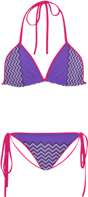 Chevron Zigzag Black & White Transparent Custom Bikini - Thin Blue Line Bikini (500x500), Png Download