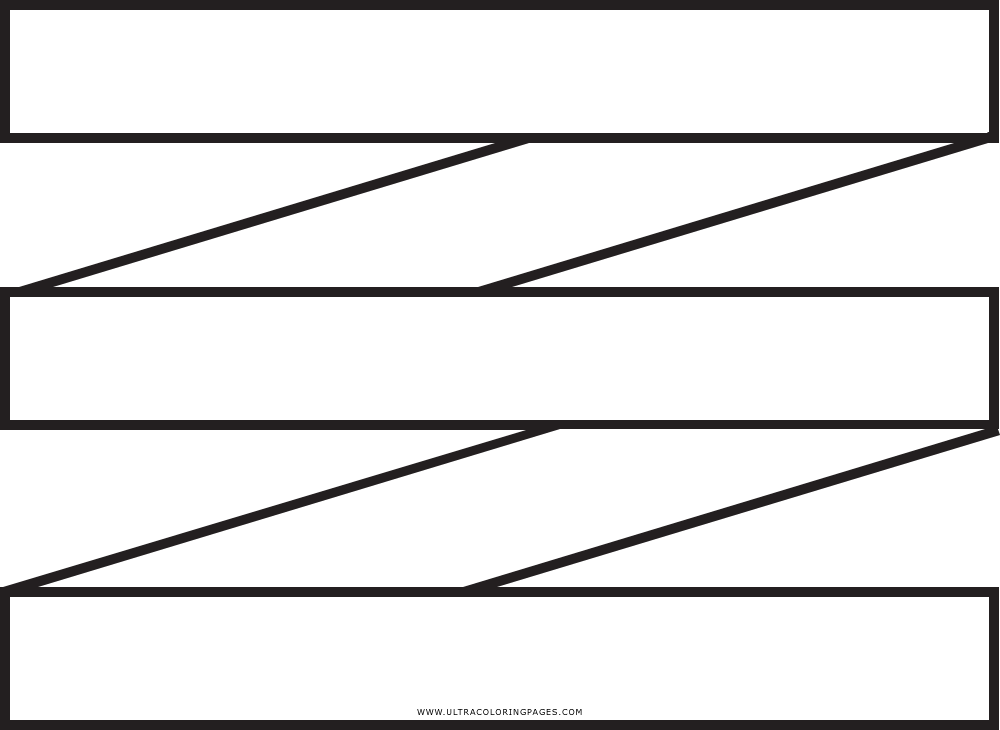 Zig Zag Coloring Page - Black-and-white (1000x730), Png Download