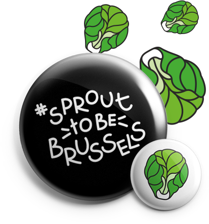 #sprout To Be Brussels - Sprout To Be Brussels (413x441), Png Download