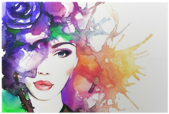 Woman Portrait - Abstract Watercolor (400x400), Png Download