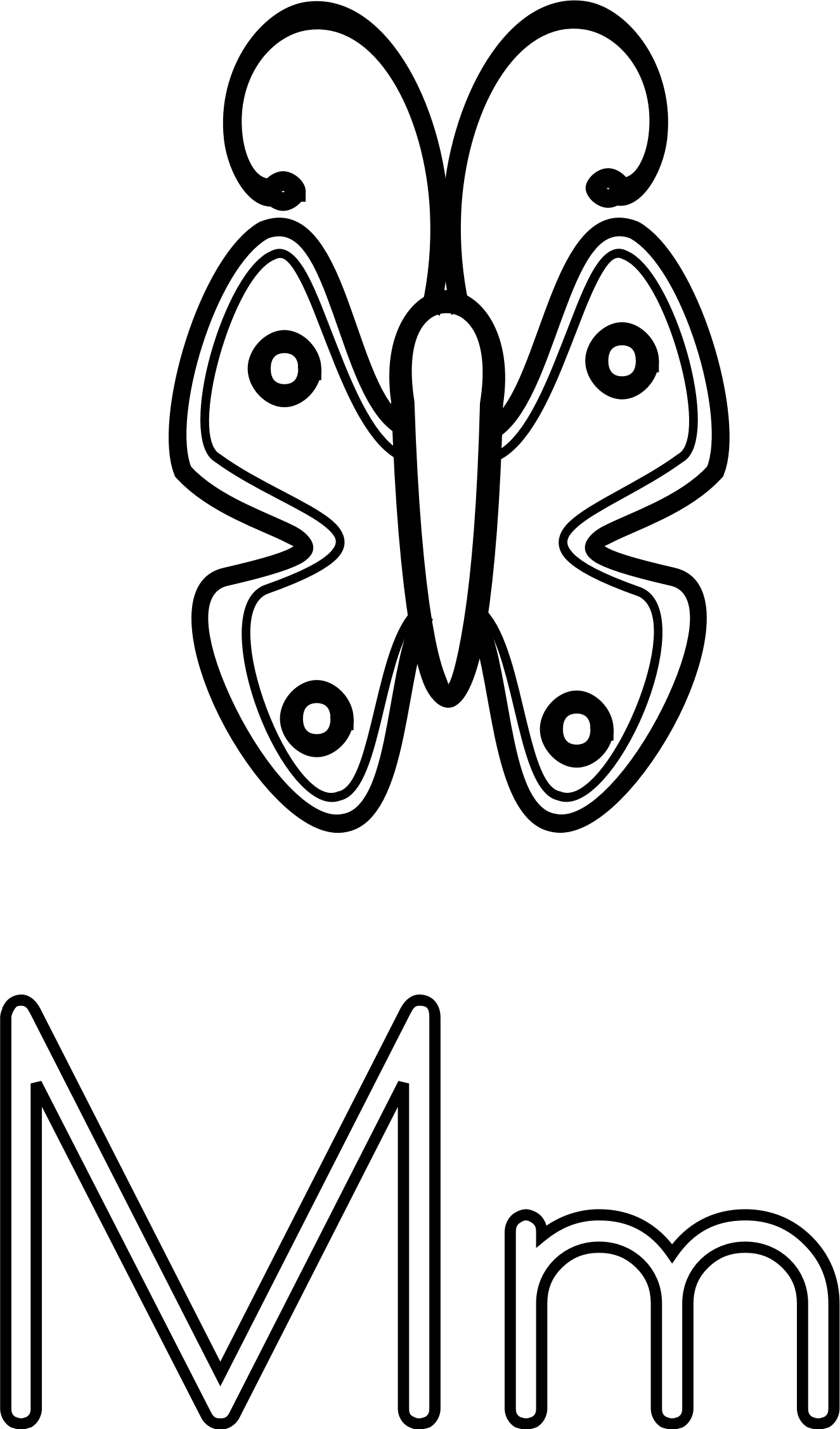 This Free Icons Png Design Of Letra M De Mariposa (1325x2253), Png Download