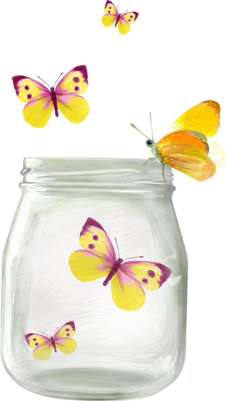 Butterfly In The Bottle Png (450x800), Png Download
