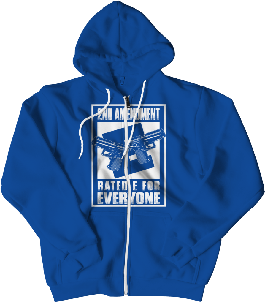 2nd Amendment Rated E For Everyone, Zipper Hoodie - Hoodie (1024x1024), Png Download