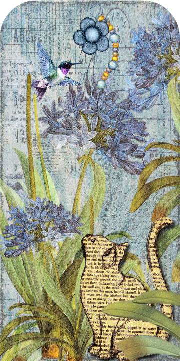 Tag Cat-bird And Flowers By Nena Kosta - Design (360x720), Png Download