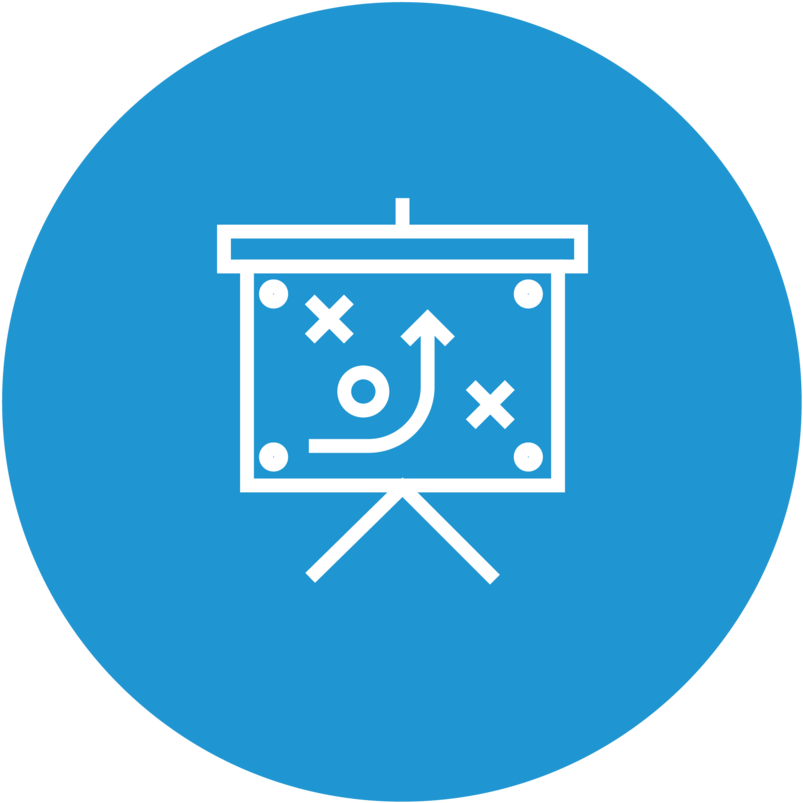 Circle - Strategy - Machine Learning Icon Blue (1000x1000), Png Download