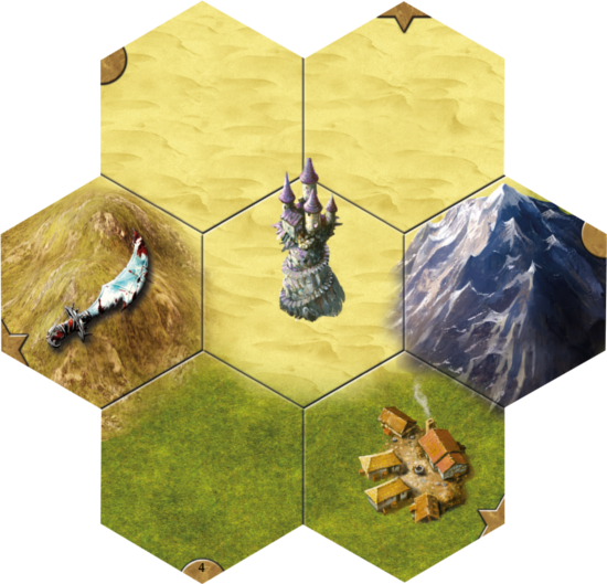 Mk Map Tiles 01-4 - Mage Knight Map Tiles (550x529), Png Download